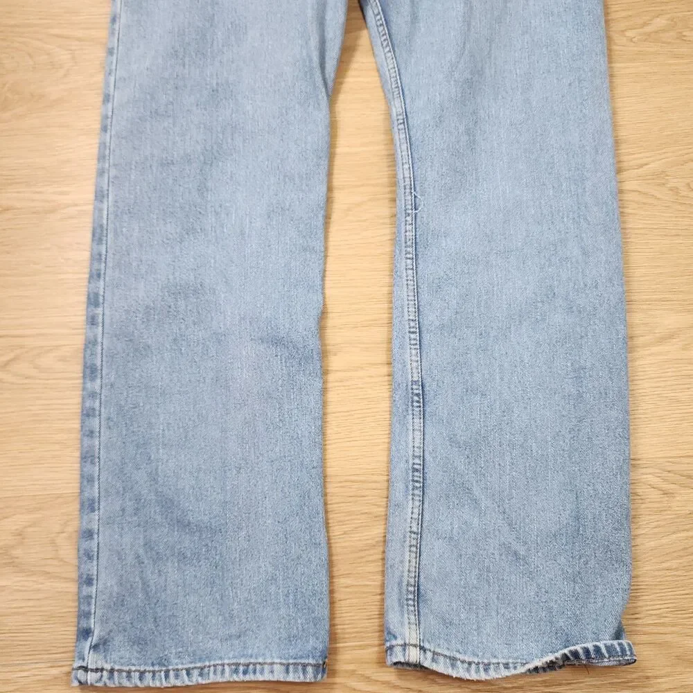 Vintage Levi's 505 Straight Fit 38x32 Jeans Heavy Denim Cowboy Work Rivets
